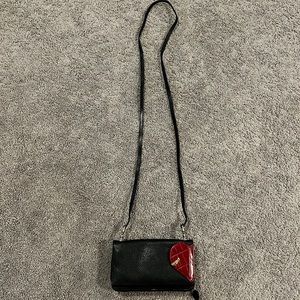 Brighton skinny leather vintage “heartbeat” crossbody bag ❤️